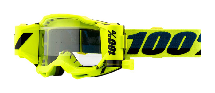 uitzending Overleven Ongeautoriseerd 100% Accuri 2 Forecast : 100% Motocross Goggle Accuri 2 Forecast Fluo  Yellow - Clear Lens