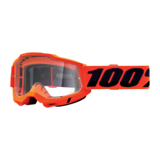 100% Motocross Goggle Accuri 2 - Neon Orange - Clear Lens