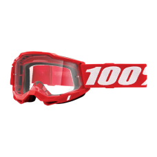 100% Motocross Goggle Accuri 2 - Neon Red - Clear Lens