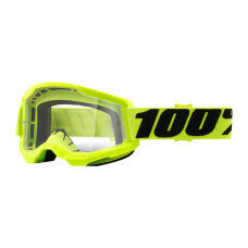 100% Motocross Goggle Strata 2 - Fluo Yellow - Clear Lens