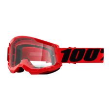 100% Motocross Goggle Strata 2 - Red - Clear Lens