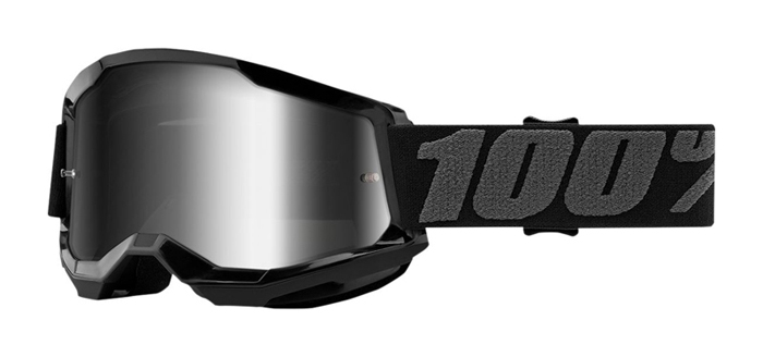 100% Strata 2 : 100% Motocross Goggle Strata 2 - Black - Mirror Lens