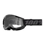 100% Motocross Goggle Strata 2 Black - Clear Lens
