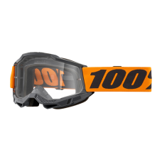 100% Motocross Goggle Strata 2 Neon Orange - Clear Lens