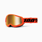 100% Motocross Goggle Strata 2 Neon Orange - Mirror Lens