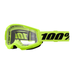 100% Motocross Goggle Strata 2 Neon Yellow - Clear Lens