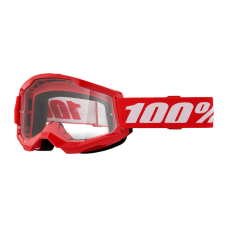 100% Motocross Goggle Strata 2 Red - Clear Lens