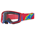 Alpinestars Crossbril Supertech Corp - Rood / Blauw - Clear Lens