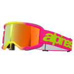 Alpinestars Crossbril Vision 5 Wordmark - Roze / Fluo Geel - Spiegel Lens