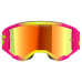 Alpinestars Crossbril Vision 5 Wordmark - Roze / Fluo Geel - Spiegel Lens