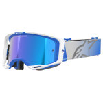 Alpinestars Crossbril Vision 8 Corp - Blauw / Wit - Spiegel Lens