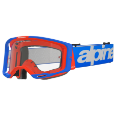 Alpinestars Crossbril Vision 8 Wordmark - Blauw / Oranje - Clear Lens