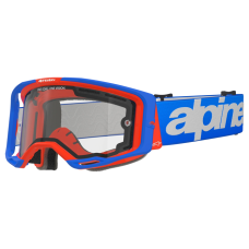 Alpinestars Motocross Goggle Vision 8 Wordmark - Blue / Orange - Double Panel Clear Lens