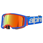 Alpinestars Crossbril Vision 8 Wordmark - Blauw / Oranje - Spiegel Lens