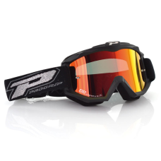 Progrip Crossbril 3204 - Fluo Mat Zwart - Spiegel Lens Rood