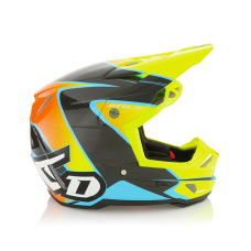 6D Motocross Helmet ATR-3 Wave - Cyan / Neon Orange / Yellow