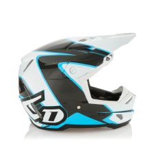 6D Motocross Helmet ATR-3 Wave - Cyan / White