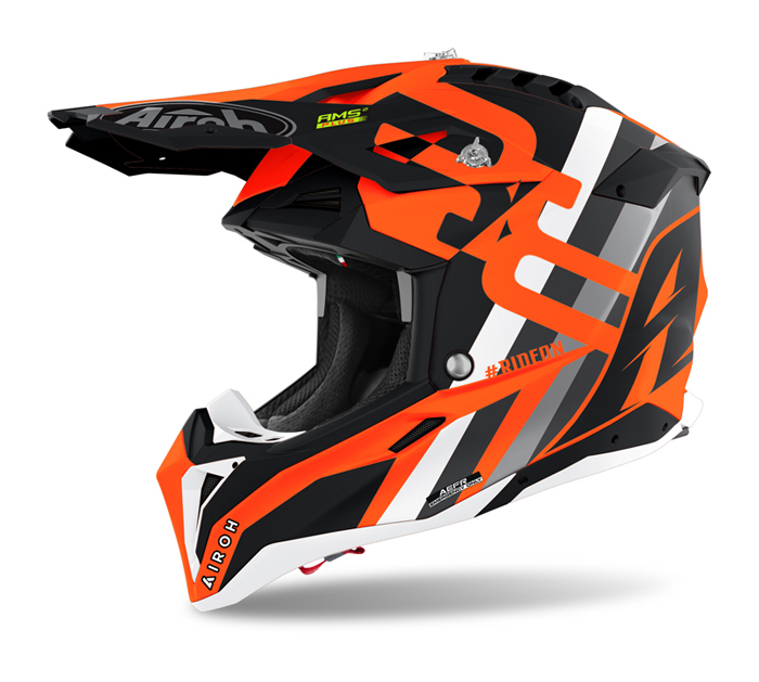 tint Bakkerij Geld rubber Aviator 3 : Airoh Motocross Helmet Aviator 3 Rainbow - Matte Fluo Orange