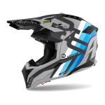 Airoh Motocross Helmet Aviator 3 Rainbow - Matte Grey / Black / Blue
