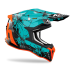 Airoh Motocross Helmet Strycker Crack - Gloss Fluo Orange / Blue