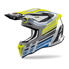 Airoh Motocross Helmet Strycker Shaded - Gloss Fluo Yellow / Grey