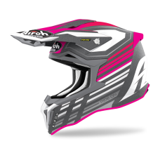 Airoh Motocross Helmet Strycker Shaded - Matte Fluo Pink / Grey