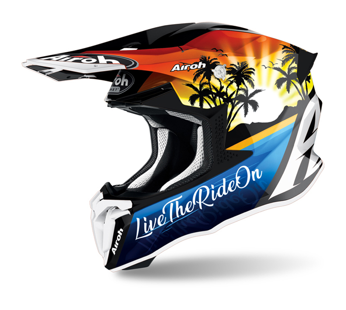 Twist 2.0 : Airoh Motocross Helmet Twist 2.0 Lazyboy - Blue / Black