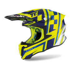 Airoh Motocross Helmet Twist 2.0 TC21 - Gloss Fluo Yellow / Blue