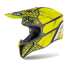 Airoh Motocross Helmet Wraap Idol - Matte Anthracite / Yellow