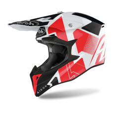 Airoh Motocross Helmet Wraap Raze - Gloss Red / White / Black