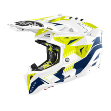 Airoh Motocross Helmet Aviator 3 Spin - Gloss Yellow / Blue