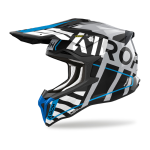 Airoh Motocross Helmet Strycker Brave - Glans Blue / Grey