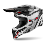 Airoh Motocross Helmet Wraap Demon - Mat Black / White