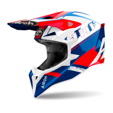 Airoh Motocross Helmet Wraap Feel - Glans Blue / Red