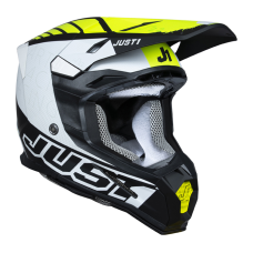 Just1 Motocross Helmet J22 F Dynamo - Black / White / Fluo Yellow