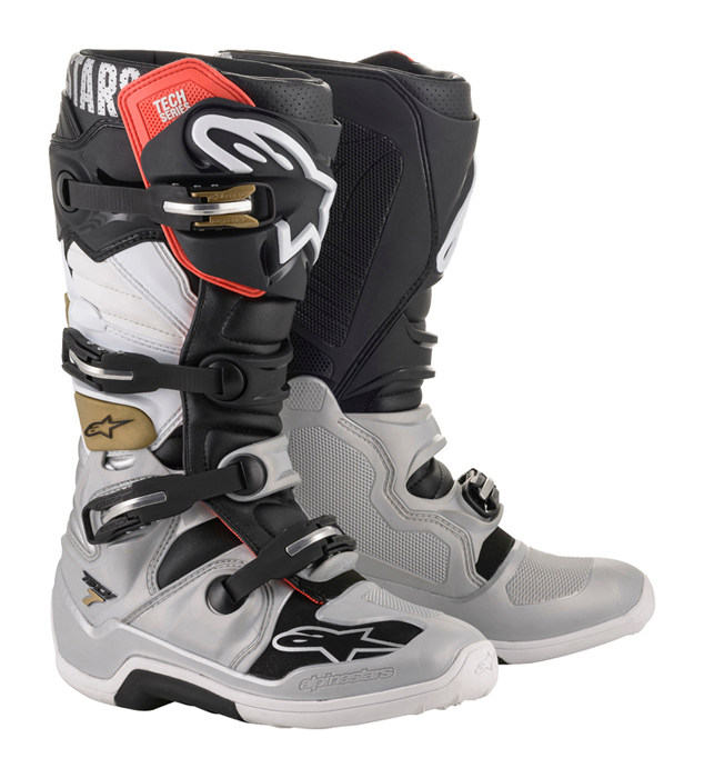 Alpinestars 2023 Motocross Gear : Alpinestars Motocross Boots Tech 7 - / Zilver / White / Gold
