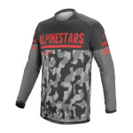 Alpinestars Cross Shirt 2023 Venture R - Grijs Camo / Fluo Rood