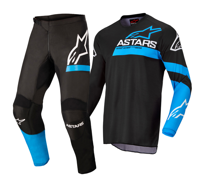 2022 Alpinestars FLUID CHASER Black Neon Blue Motocross Race Kit Gear Adults 