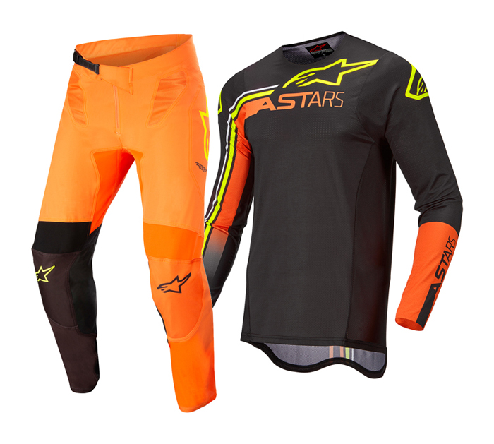 Supertech : Alpinestars Motocross Gear 2022 Supertech Blaze - Black /  Orange / Fluo Yellow