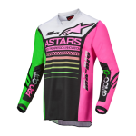 Alpinestars Mini Cross Shirt 2022 Racer Compass - Zwart / Groen / Fluo Roze