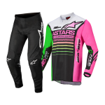 Alpinestars Mini Crosskleding 2022 Racer Compass - Zwart / Groen / Fluo Roze