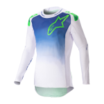 Alpinestars Cross Shirt 2023 Supertech Risen - Blauw / Wit / Fluo Groen