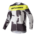 Alpinestars Kinder Cross Shirt 2023 Racer Tactical - Cast / Grijs Camo / Fluo Geel