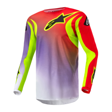 Alpinestars Cross Shirt 2024 Fluid Lucent - Wit / Neon Rood / Fluo Geel