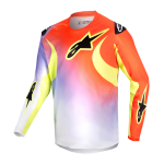 Alpinestars Kinder Cross Shirt 2024 Racer Lucent - Wit / Neon Rood / Fluo Geel