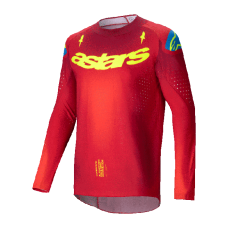 Alpinestars Cross Shirt 2025 Supertech Maker - Rood / Fluo Geel