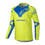 Alpinestars Kinder Cross Shirt 2025 Racer Veil - Fluo Geel / Blauw