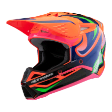 Alpinestars Kinder Crosshelm Supertech S-M3 Deegan - Oranje / Paars / Roze