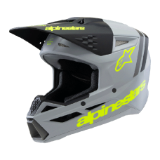 Alpinestars Youth Motocross Helmet Supertech S-M3 Radium - Grey / Black / Fluo Yellow