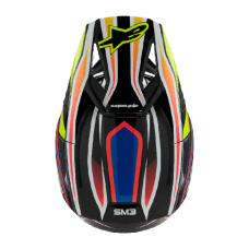 Alpinestars Youth Motocross Helmet Supertech S-M3 Wurx - Black / Fluo Yellow / Blue / Red